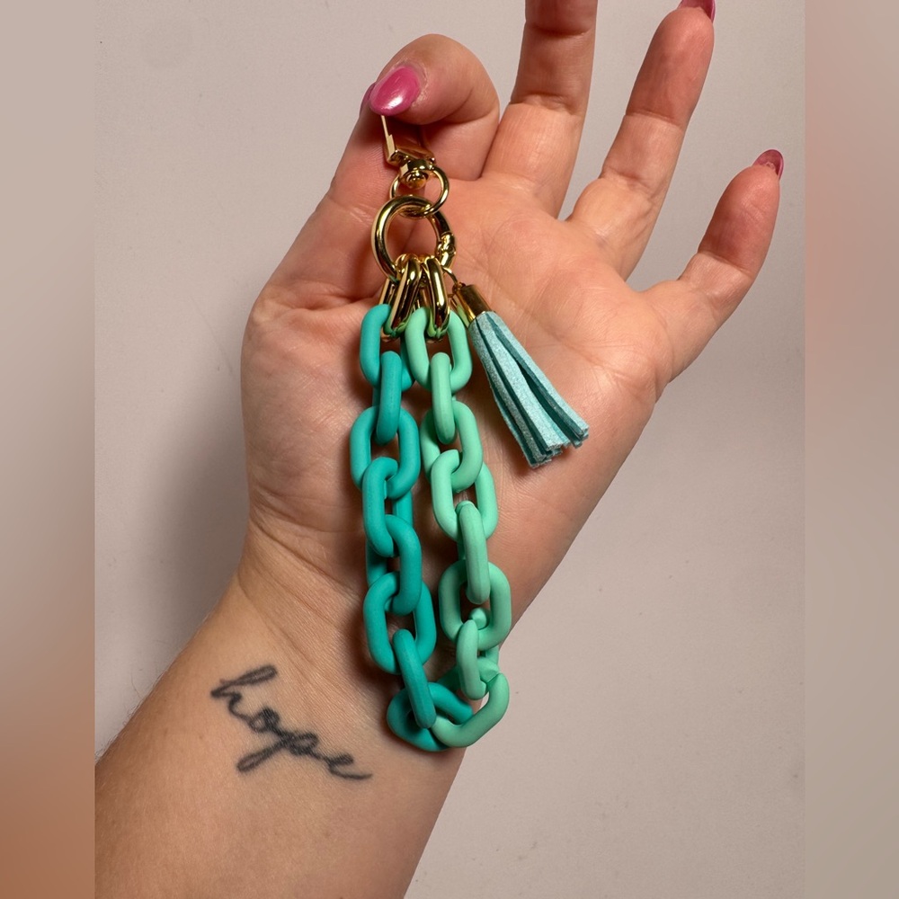 Turquoise Ombré Acrylic Chain Bag Charm Key Chain